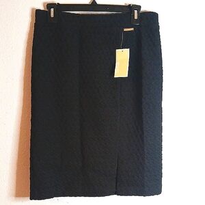 Michael Kors Black Textured Pencil Skirt